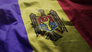 Moldova Flag Rumpled Close Up